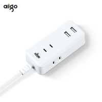 爱国者(aigo) 2USB+3位2极插孔插线板/插排/插座 迷你小巧/出差旅行充电器 全长1米F0320(白色)