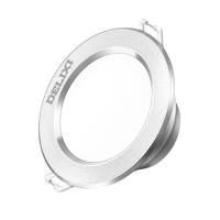 德力西(DELIXI)3W暖白光 开孔7-8公分J砂银LED筒灯金属铝材筒灯