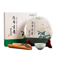 天福茗茶 忘年贡眉白茶 茶饼 福鼎特产茶叶 私藏茶礼盒装340g
