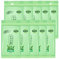 清风草本去菌湿巾16片*10包装 家用成人 抽取式便携纸巾 清香柔纸巾卫生消毒清洁柔湿巾