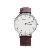 BENTLEY BL520-1314MWWB钢色壳白面黑色鳄纹牛皮表带 男士腕表