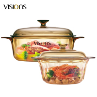 康宁(VISIONS)晶彩透明套锅 晶彩3.25L汤锅+1.6L晶钻透明锅 汤锅煮锅家庭套组