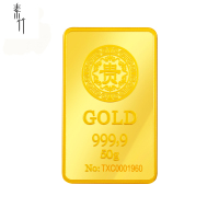 (付款2-10天内发货)素竹 足金AU9999 贵字 投资礼品金条 50克