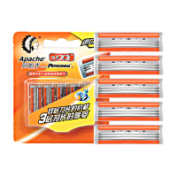 Apache/阿帕齐百搭X3三层刀片男士手动剃须刀头10个备用刀头兼容吉列威锋