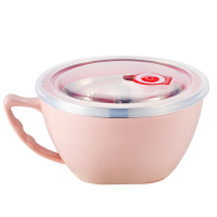 鑫众源304不锈钢泡面碗 带盖饭碗学生碗女家用宿舍碗泡面杯碗筷餐具套装