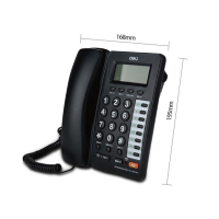 得力 电话机(黑)(台)固定座机分机来电显有线电话固话机家用电话机