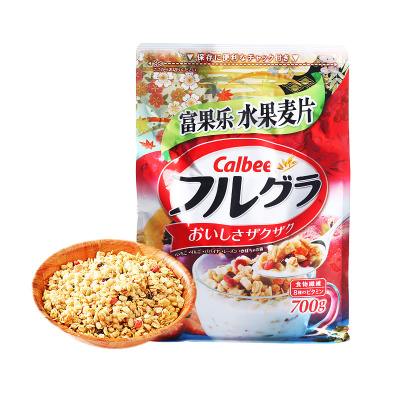 日本进口calbee牌富果乐水果麦片700g*2袋营养麦片早餐代餐即食冲