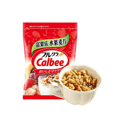 日本进口calbee牌富果乐水果麦片200g*2袋营养麦片早餐代餐即食冲