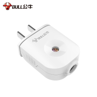 公牛插头 GNT-10L6 单相二极可转插头10A可拆2两脚扁插头90度自由旋转*5盒