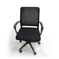 中原(Zhongyuan) 职员椅808 黑色网椅 高密度回弹海绵座垫 588*555*890