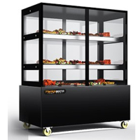 志高(CHIGO黑色展示柜冷藏蛋糕柜熟食柜点菜柜卤菜鲜肉展示柜鸭脖立式冷藏柜冷冻保鲜柜 1.8米前后开门/直角