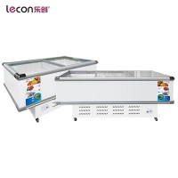 lecon/乐创 平岛柜卧式冰柜点菜柜展示柜冷藏商用保鲜柜雪糕肉类速冻冷冻柜烧烤配菜柜海鲜柜 1.6单压缩机 全冷冻