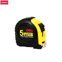 【精选】得力（deli ）8208 卷尺 5米钢卷尺 5m*19mm 加宽型 包胶防摔