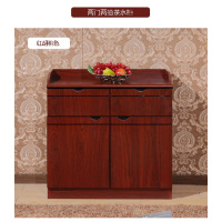 路宁 两门两抽茶水柜办公柜 红木色 80*40*80cm