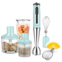 北欧欧慕(nathome)搅拌料理棒绞肉榨汁机家用电动手持搅拌机婴儿辅食料理机NJB103SA冰湖蓝