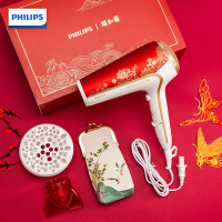 飞利浦 (PHILIPS)电吹风机 恒温快干护发负离子 2200瓦 家用吹风机 颐和园专属礼盒HP823705BP