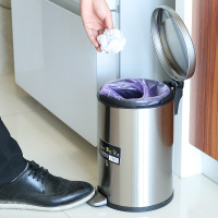 得力(deli) DY 9552 脚踏式垃圾桶(银)-11L外壳材质不锈钢