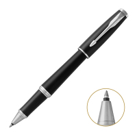 派克(PARKER)都市磨砂黑杆白夹宝珠笔 签字笔宁选