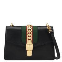 [直营]古驰(GUCCI) Sylvie牛皮革手袋 女士手提包单肩包斜挎包 女包