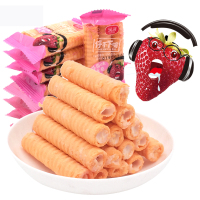 涧涧草莓味卷心酥散装200g共10包 好吃的草莓夹心蛋卷饼干