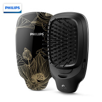 飞利浦(PHILIPS)卷发棒伴侣 梳子 按摩梳负离子造型梳直发梳 美发梳呵护头发防静电HP472225中国风黑