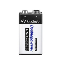 [精选]雅富仕-锂电池大容量可充电USB接口9v电池650mA无线麦克风KTV仪器仪表万能表九号电池(10个价格)