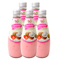 泰国进口 可可优 草莓味椰子饮料(含椰子果肉)290ml*5瓶装