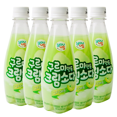 韩国进口 友施云朵牛奶哈密瓜汽水350ml*5瓶