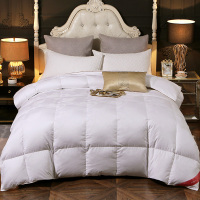 红豆全棉大提花羽绒被95白鹅绒冬被双人被子被芯加厚保暖春秋被