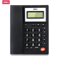 [精选]得力(deli)786来电显示办公家用电话机/固定电话/座机 液晶显示屏 可摇头 透明时尚 黑色