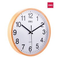 得力(deli)8818 木质挂钟钟表 客厅挂式静音钟表 简约时尚挂钟 30cm 黑色