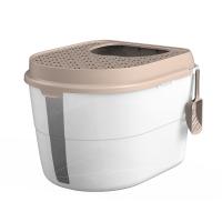 美卡波斯花环顶入式封闭猫砂盆大号猫厕所肥猫多猫适用猫砂盆 咖啡色