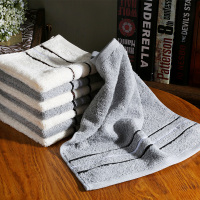 金号(KING SHORE)清然系列 双条条方巾套装 35*33cm 一盒