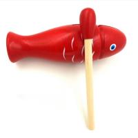 乐寿 YC 打击乐器 红色木鱼专业幼儿园音乐教玩具鱼梆子