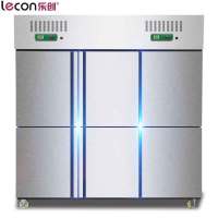 乐创(lecon) 商用四门六门冰柜冷柜立式商用冰箱保鲜柜冷藏柜冷冻柜不锈钢展示柜 六门双温