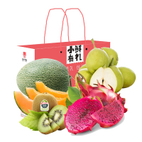 水果什锦礼盒(香梨5颗+新西兰佳沛绿果6颗+越南红心火龙果2颗+哈密瓜1颗) ZX