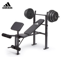 Adidas阿迪达斯多功能哑铃凳仰卧起坐健身器家用多功能辅助器仰卧板健身椅飞鸟卧推凳45kg重量套装