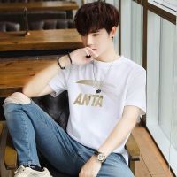 安踏短袖T恤男装2019夏季新款正品大logo跑步上衣休闲运动服