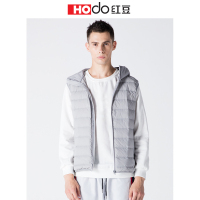 HODO红豆男装 男士羽绒背心 秋冬简约休闲连帽短款羽绒背心轻鹅绒背心男