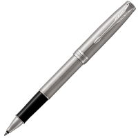 PARKER派克专柜正品圆珠笔都市金属银白夹全钢按压式原子笔商务办公签字笔/黑色