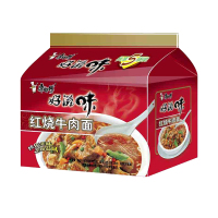 康师傅 好滋味袋面红烧牛肉面 5包*6组 面饼82.5克+配料 整箱