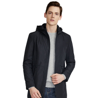 HODO红豆男装 男士风衣 2019秋季新款时尚简约商务休闲连帽风衣男外套