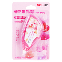 得力8176修正带 (混)修正带8米涂改带修正透明膜带改错带学生用改正带 (432卡起订,低于起定量不发货)