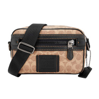 COACH 蔻驰 奢侈品 男士专柜款卡其色人造革单肩斜挎包 69333 JIKHA