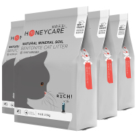 好命天生（Honeycare ）活性炭倍净膨润土猫砂10L（2.5L*4包）小颗粒结团无尘猫砂10KG干垃圾分类猫砂