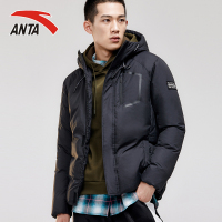 安踏羽绒服外套男装 2019秋季新款短款连帽保暖防寒运动羽绒服男