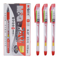 晨光中性笔极细K37红0.38 12支/盒