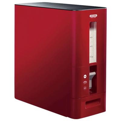 日本asvel计量米桶家用密封防潮防虫装米桶 20斤10自动米缸储米箱 12kg红