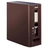 日本asvel计量米桶家用密封防潮防虫装米桶 10斤 自动米缸储米箱 6kg棕