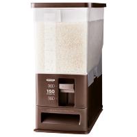 日本asvel计量米桶家用密封防潮防虫装米桶 20斤10自动米缸储米箱 12kg棕